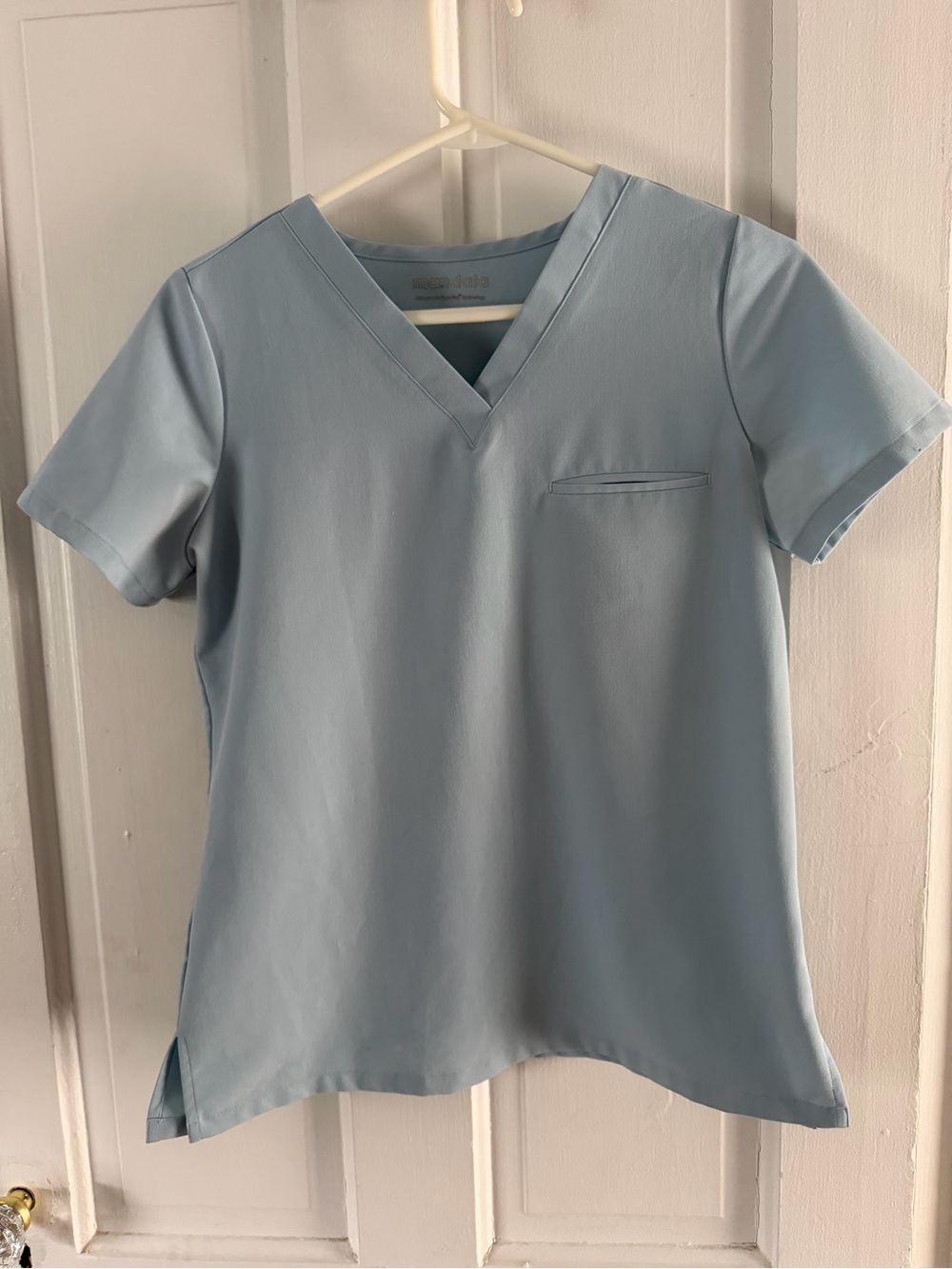Mandala Light Blue V-Neck Women's Top
